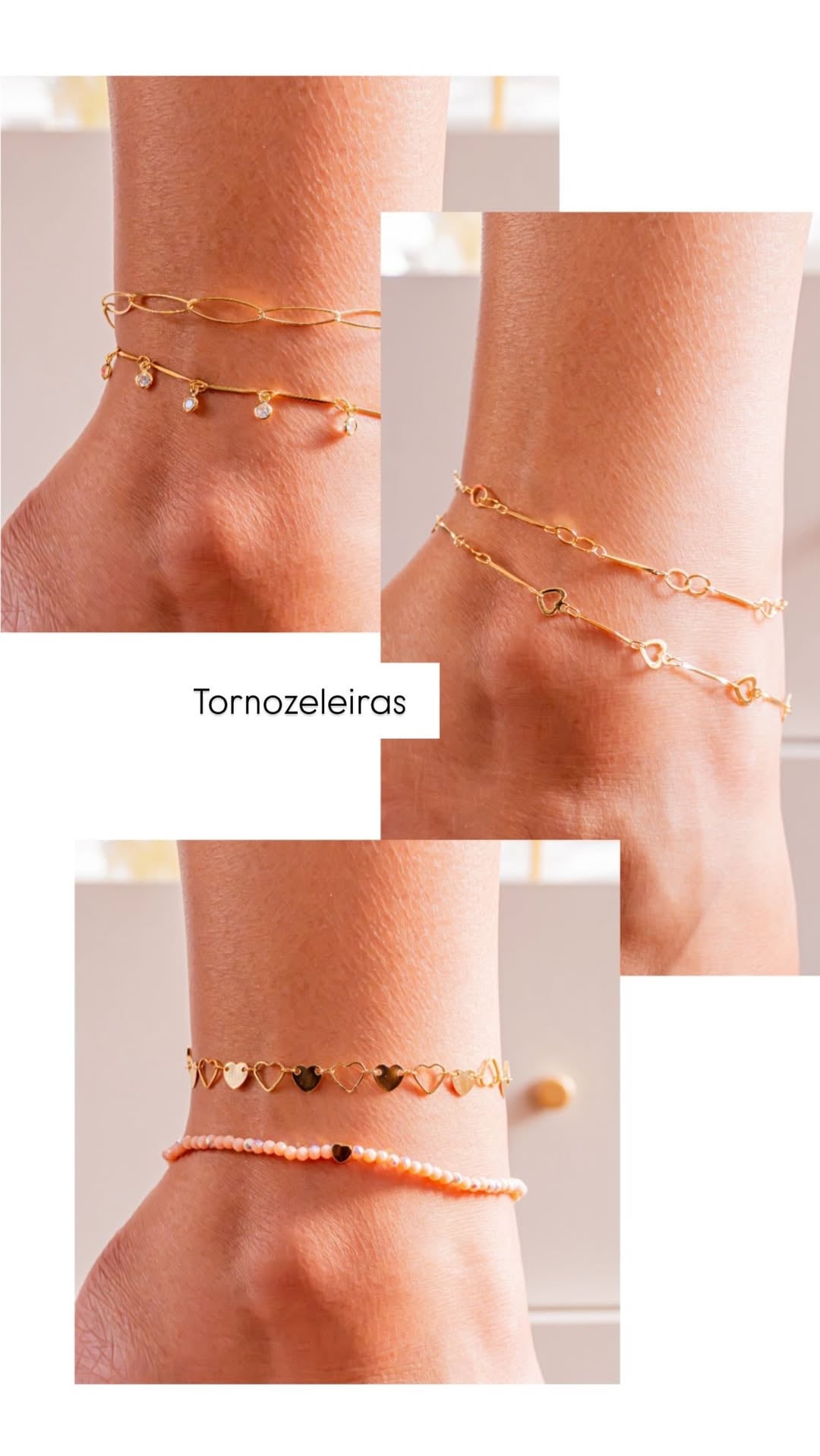 Três modelos de tornozeleira lado a lado